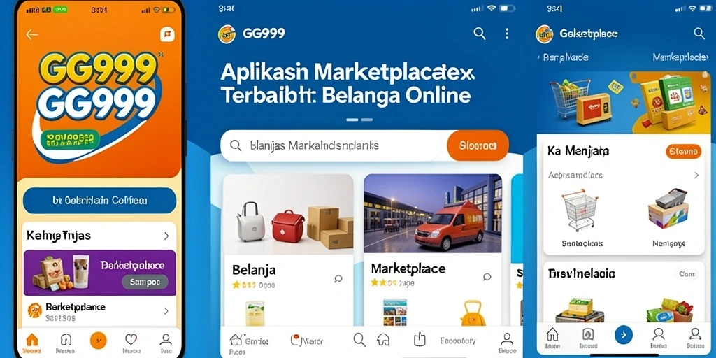 Tampilan antarmuka menarik dan fungsional dari aplikasi Marketplace GG999.