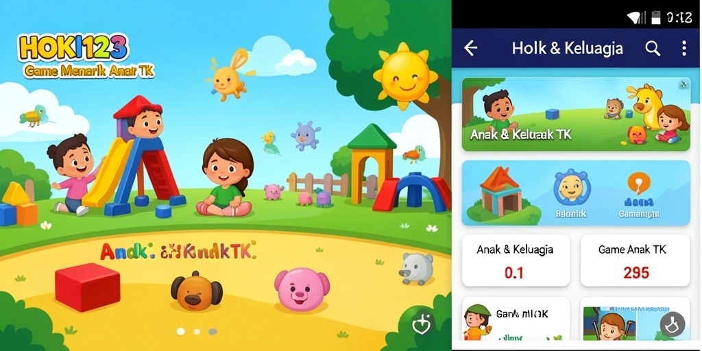 Tampilan antarmuka interaktif HOKI123 untuk Game Anak TK.