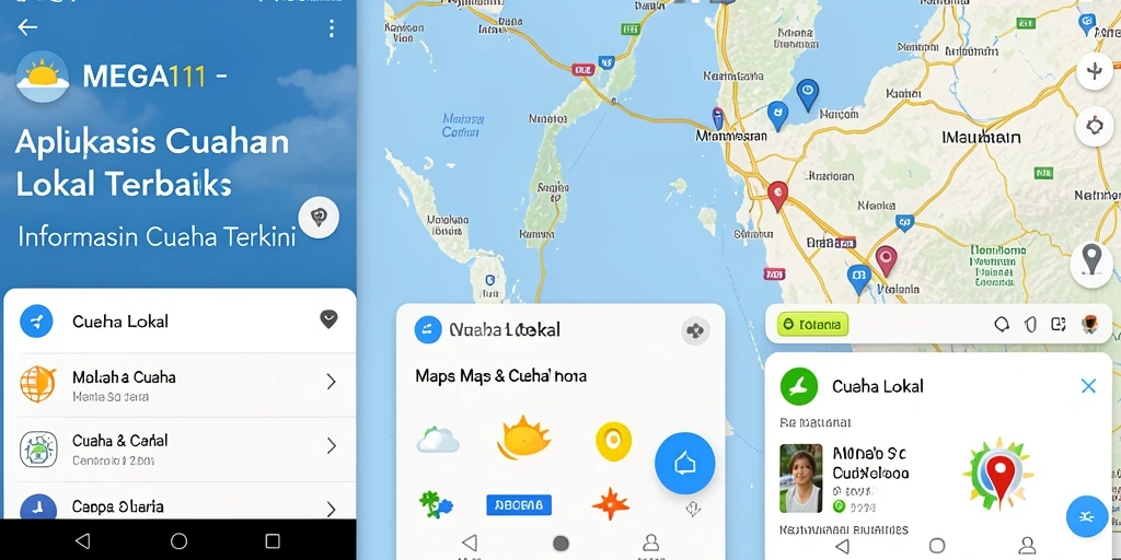 Antarmuka MEGA111 yang informatif dan mudah digunakan untuk melihat cuaca lokal.