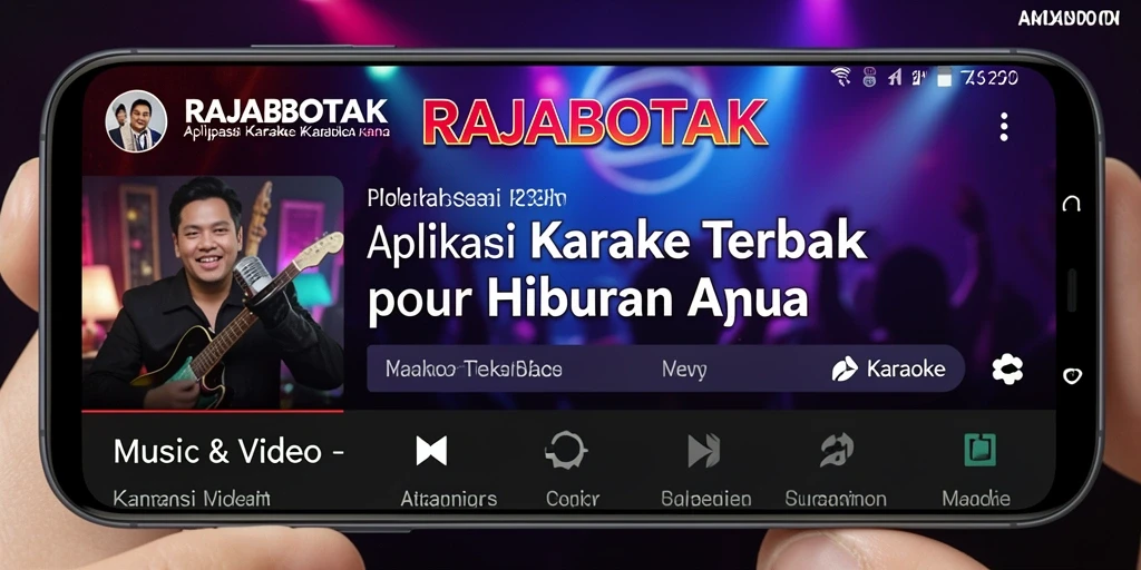 Tampilan antarmuka RAJABOTAK yang menarik untuk karaoke.