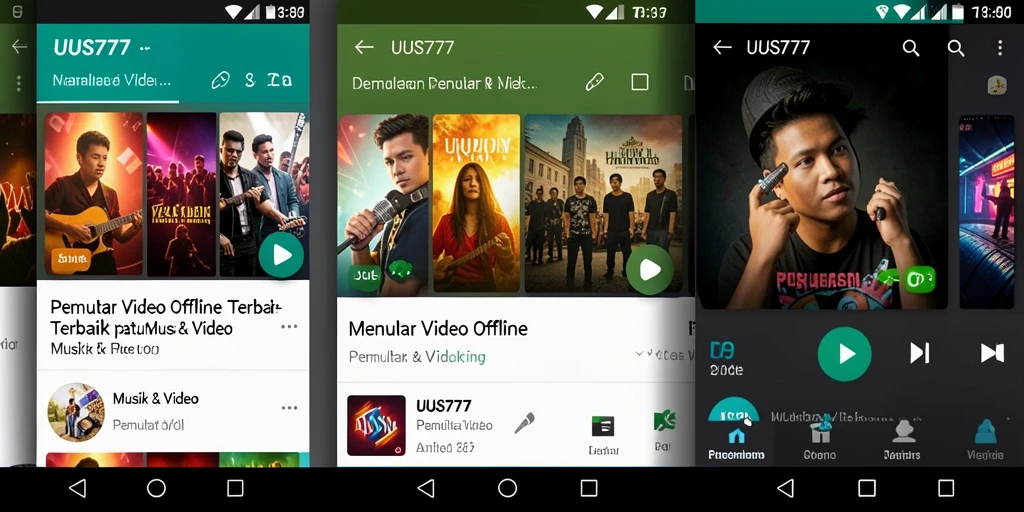 Antarmuka pemutar video offline UUS777 yang menarik dan fungsional.
