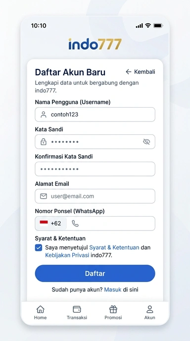 Cara Mudah Buat Akun Baru indo777
